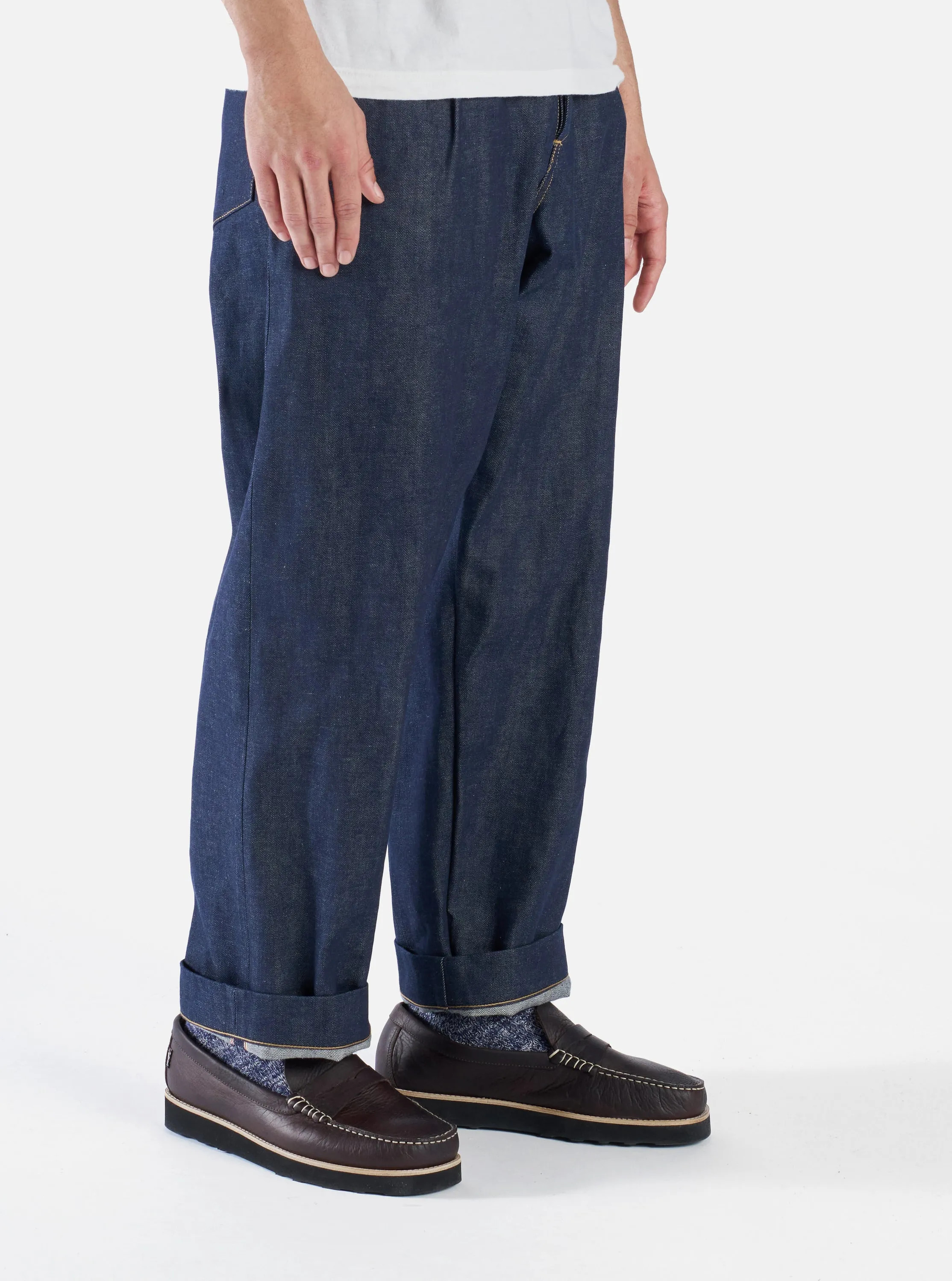 Universal Works Duke Pant in Indigo 13oz Selvedge Denim