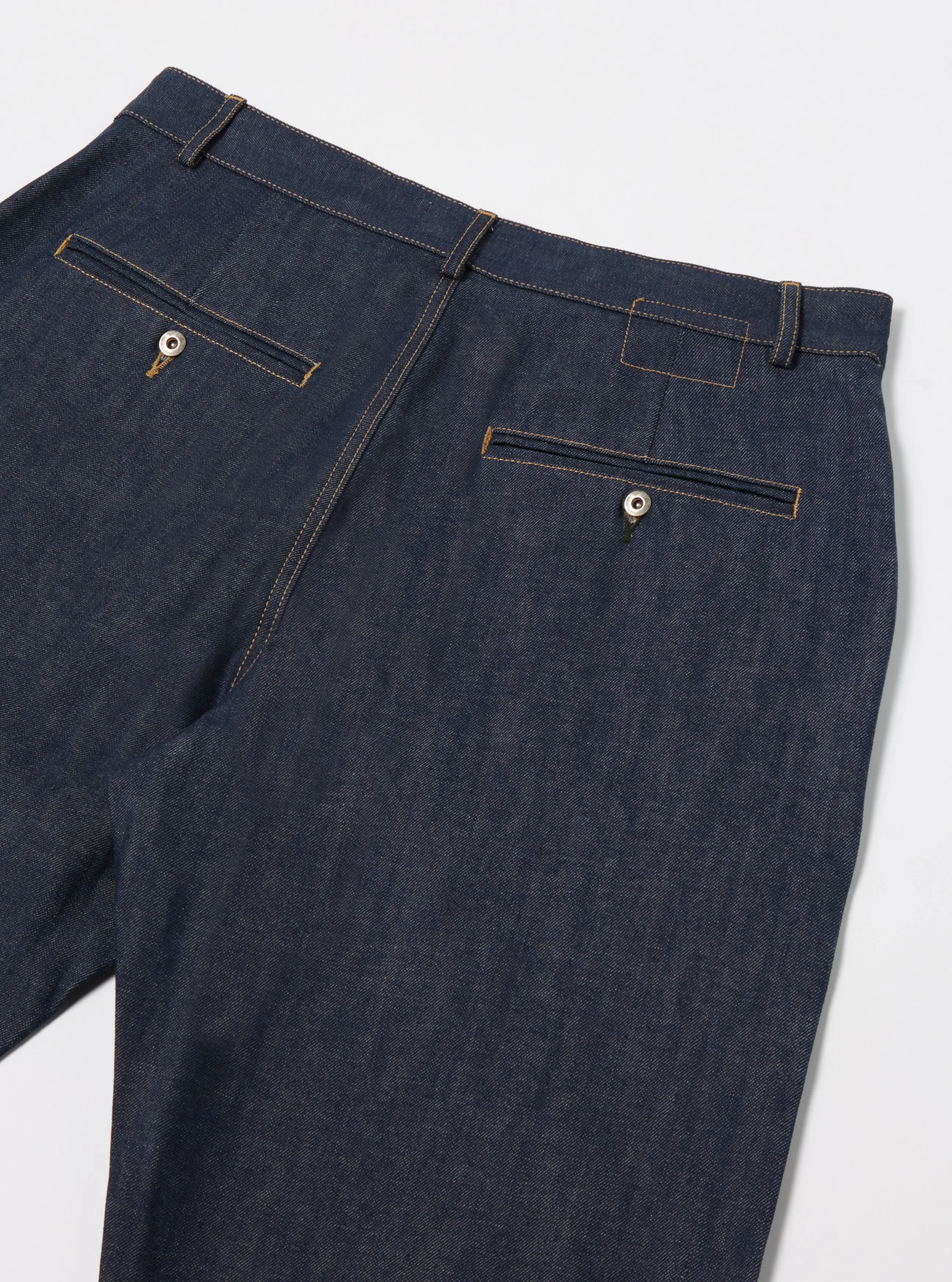 Universal Works Military Chino in Indigo 13oz Selvedge Denim