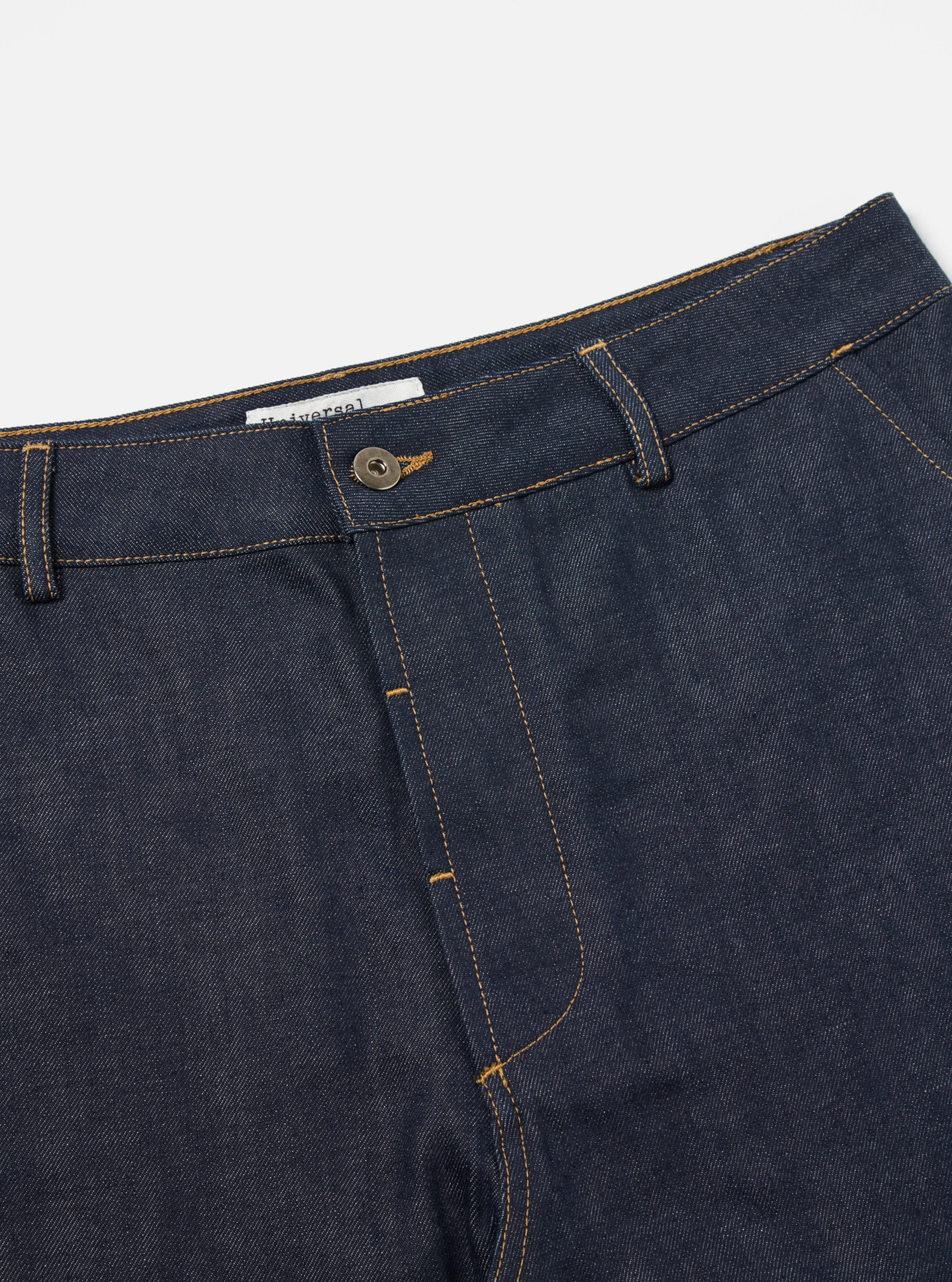 Universal Works Military Chino in Indigo 13oz Selvedge Denim