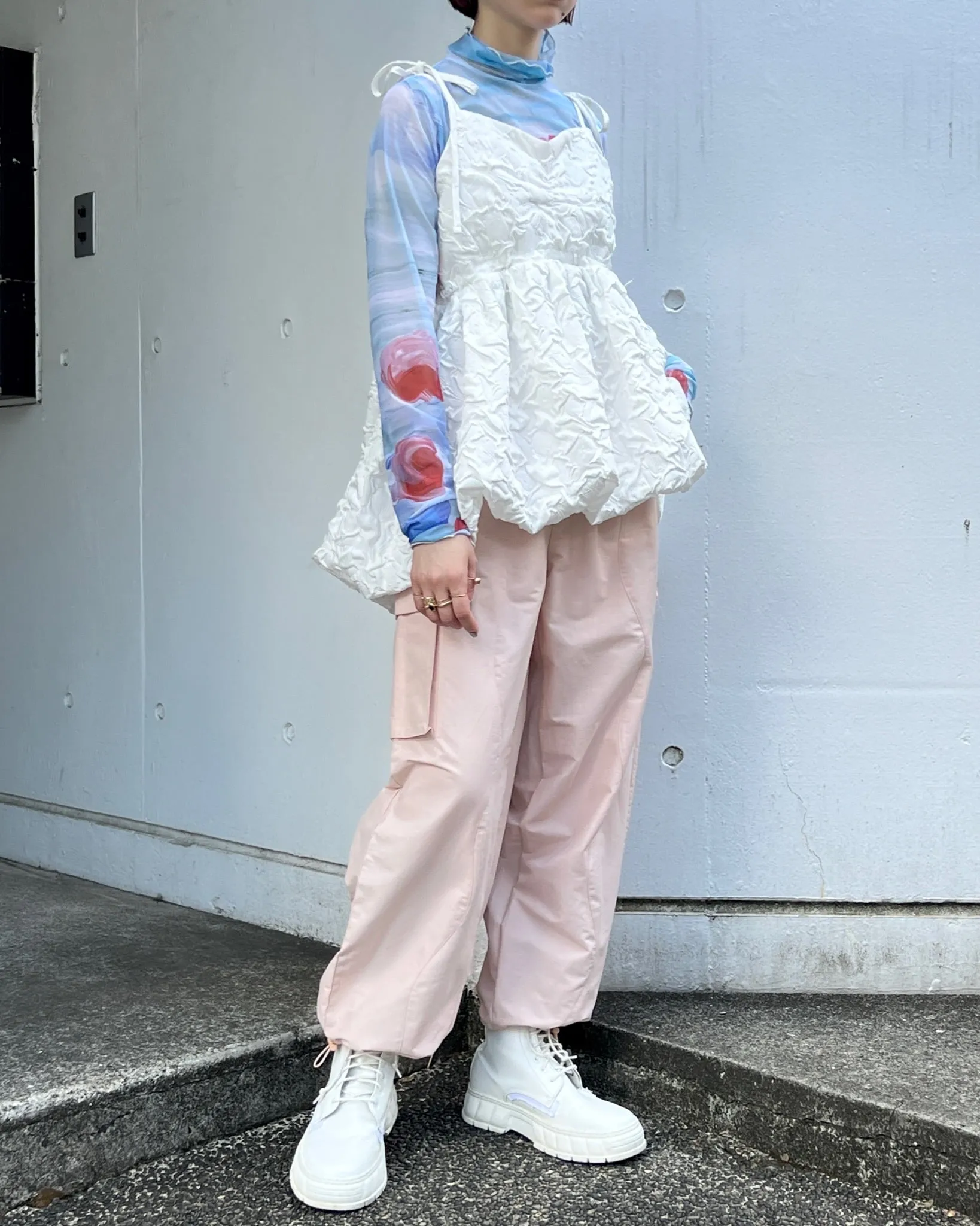 Wave cargo pants (Pink)