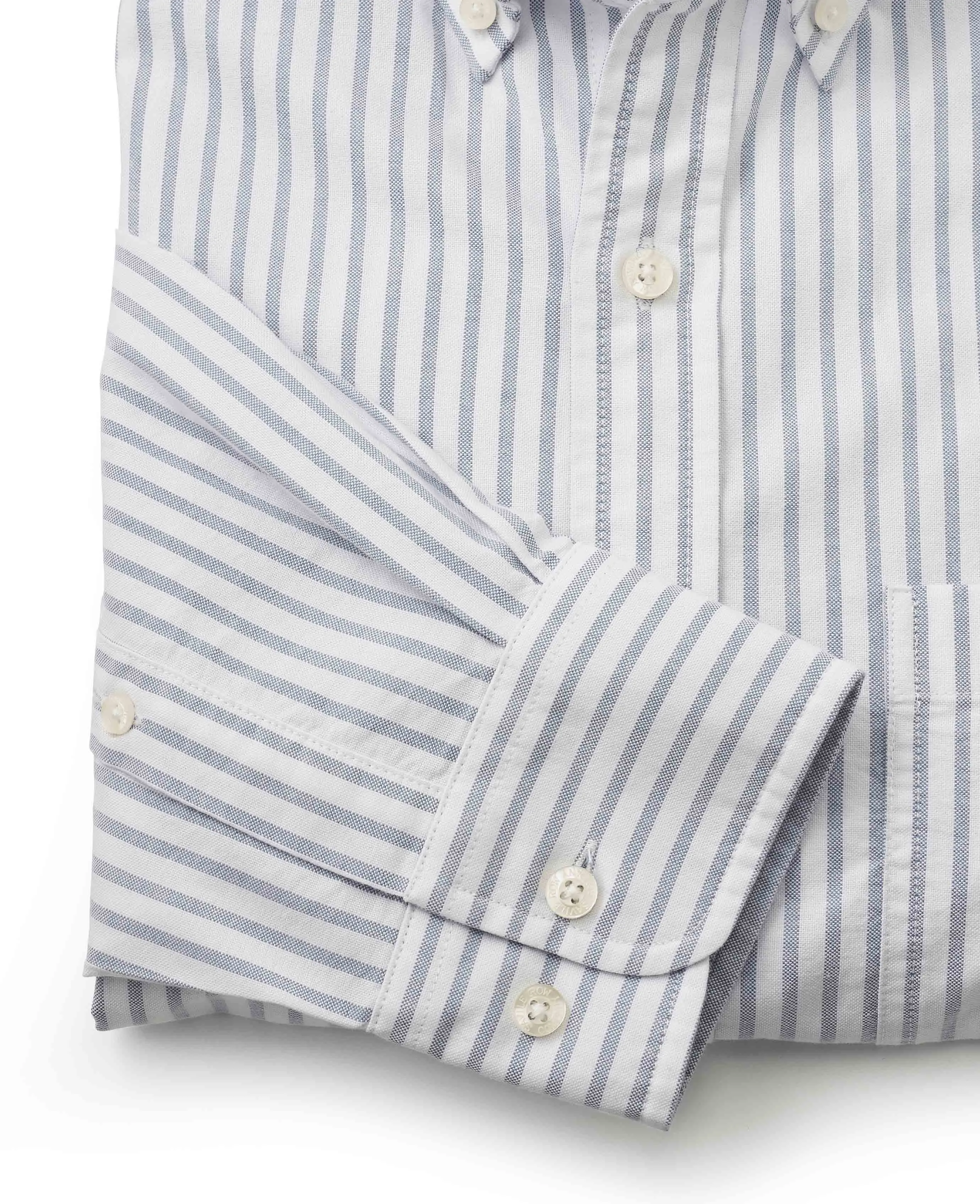 White Blue Stripe Classic Fit Oxford Shirt