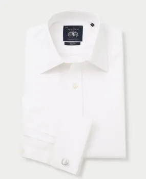 White Fine Twill Slim Fit Non-Iron Formal Shirt - Double Cuff