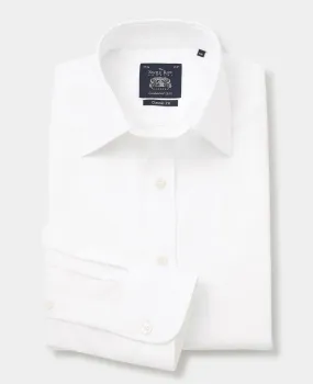 White Micro Dobby Classic Fit Non-Iron Formal Shirt - Single Cuff