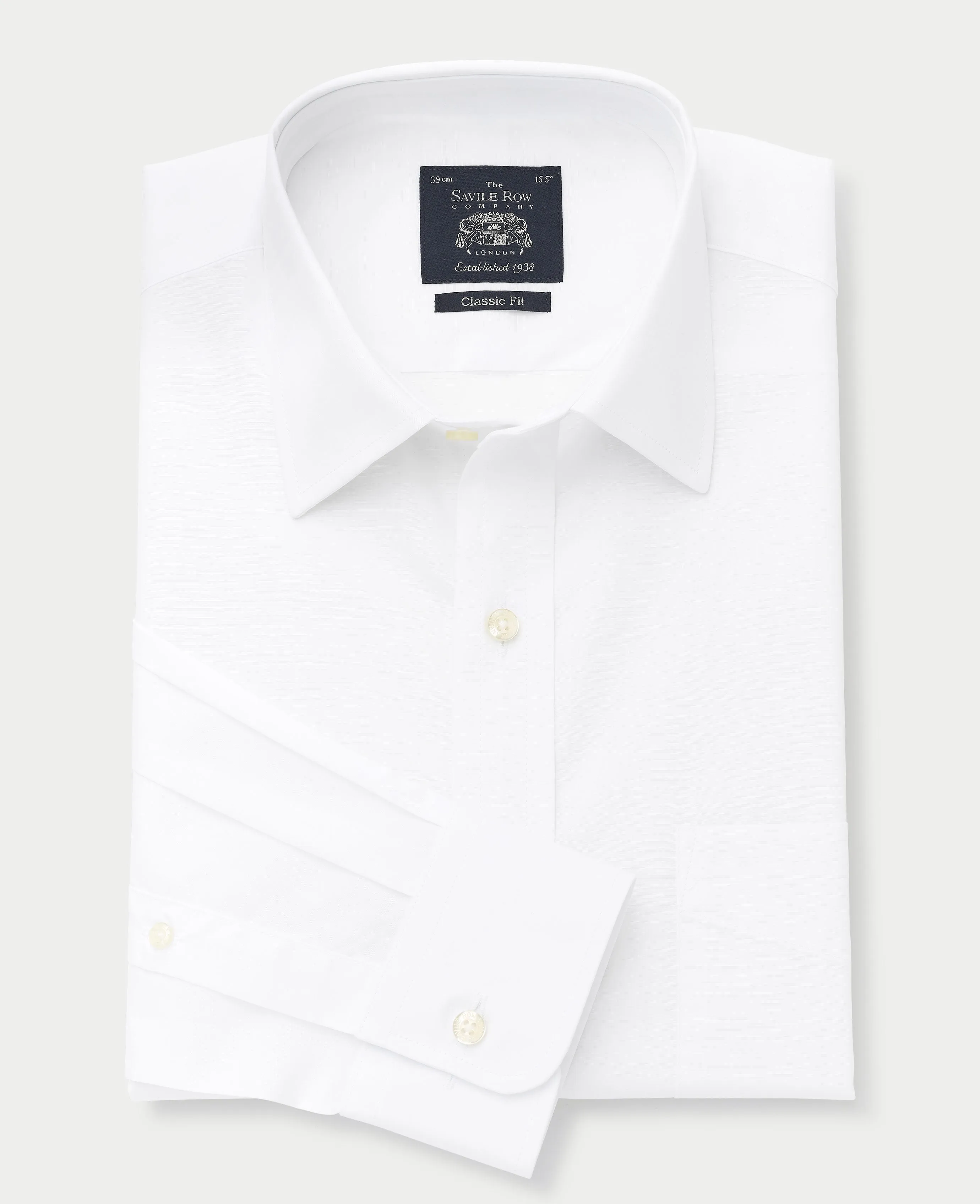 White Poplin Classic Fit Formal Shirt - Single or Double Cuff