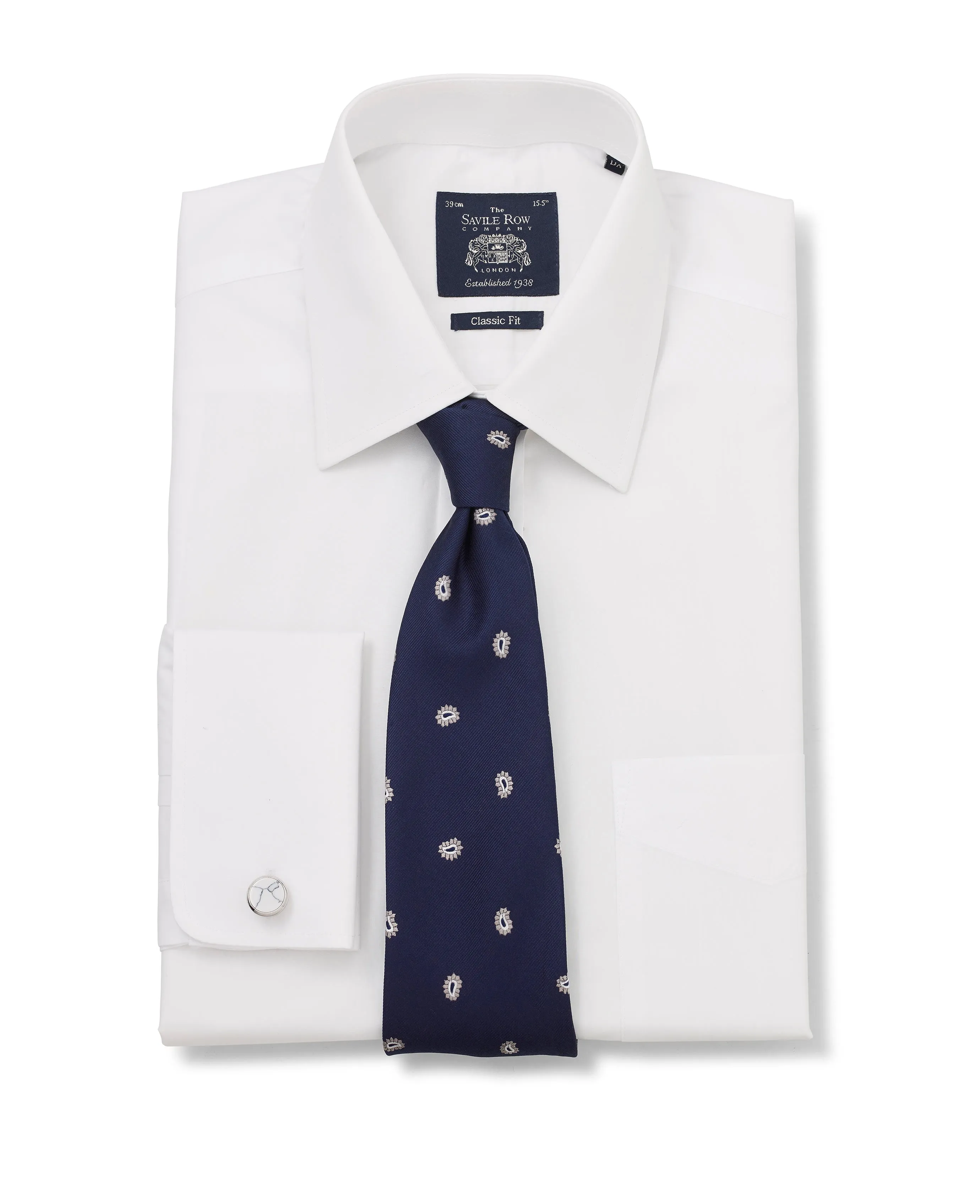 White Poplin Classic Fit Formal Shirt - Single or Double Cuff