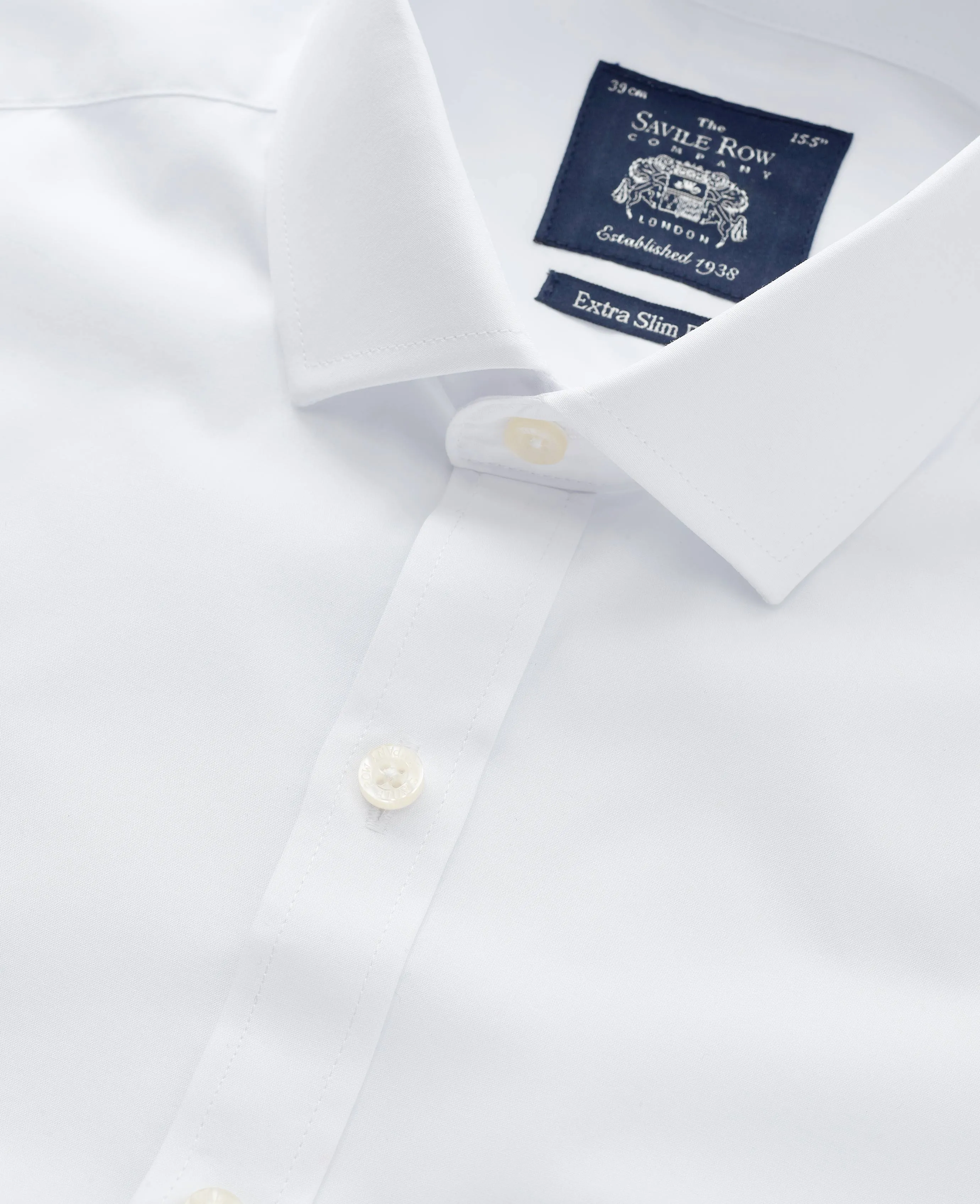 White Poplin Extra Slim Fit Shirt - Single or Double Cuff