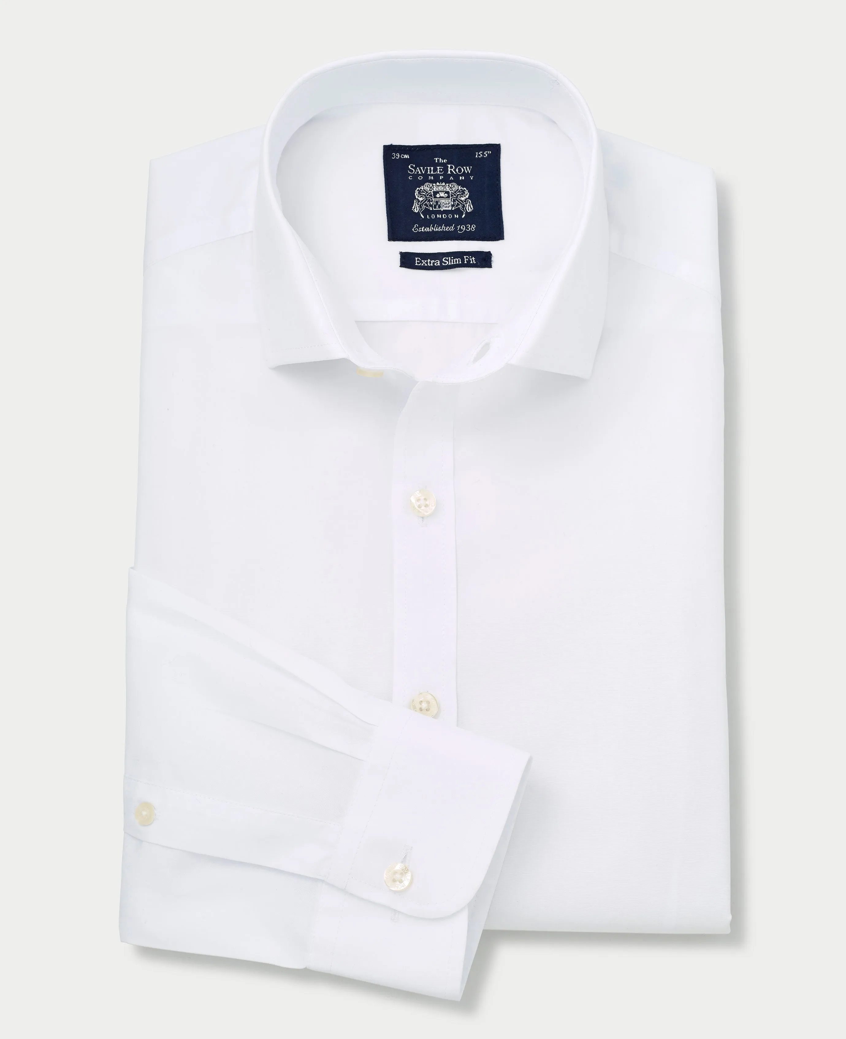 White Poplin Extra Slim Fit Shirt - Single or Double Cuff