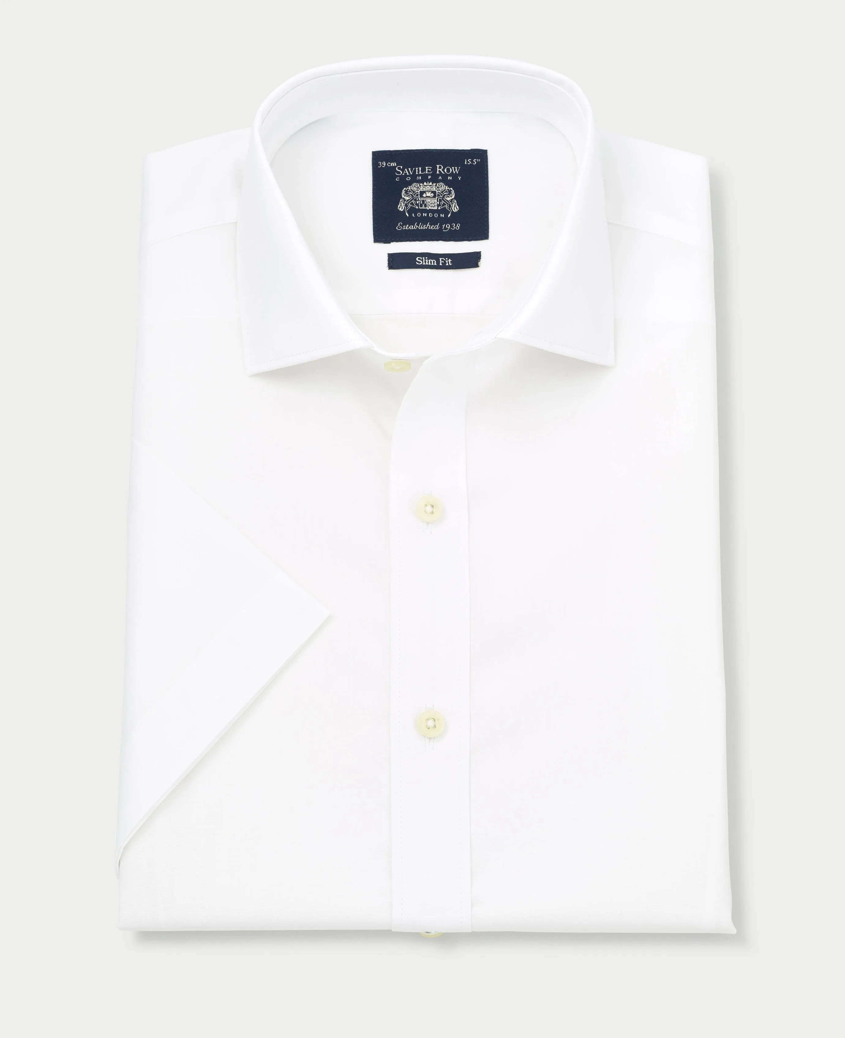 White Slim Fit Short Sleeve Shirt