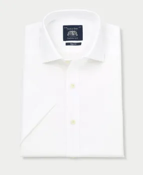 White Slim Fit Short Sleeve Shirt