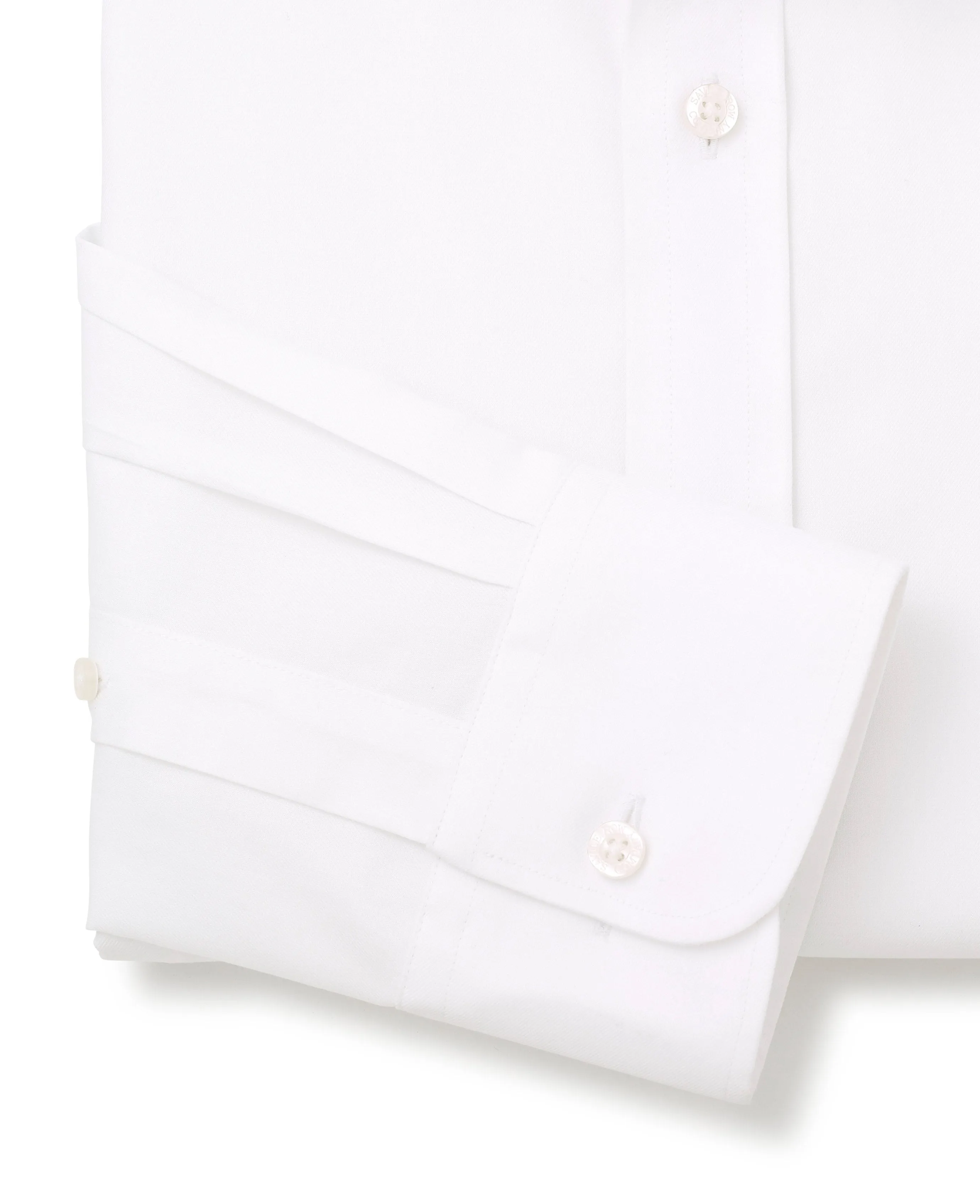 White Twill Slim Fit Non-Iron Formal Shirt - Single Cuff