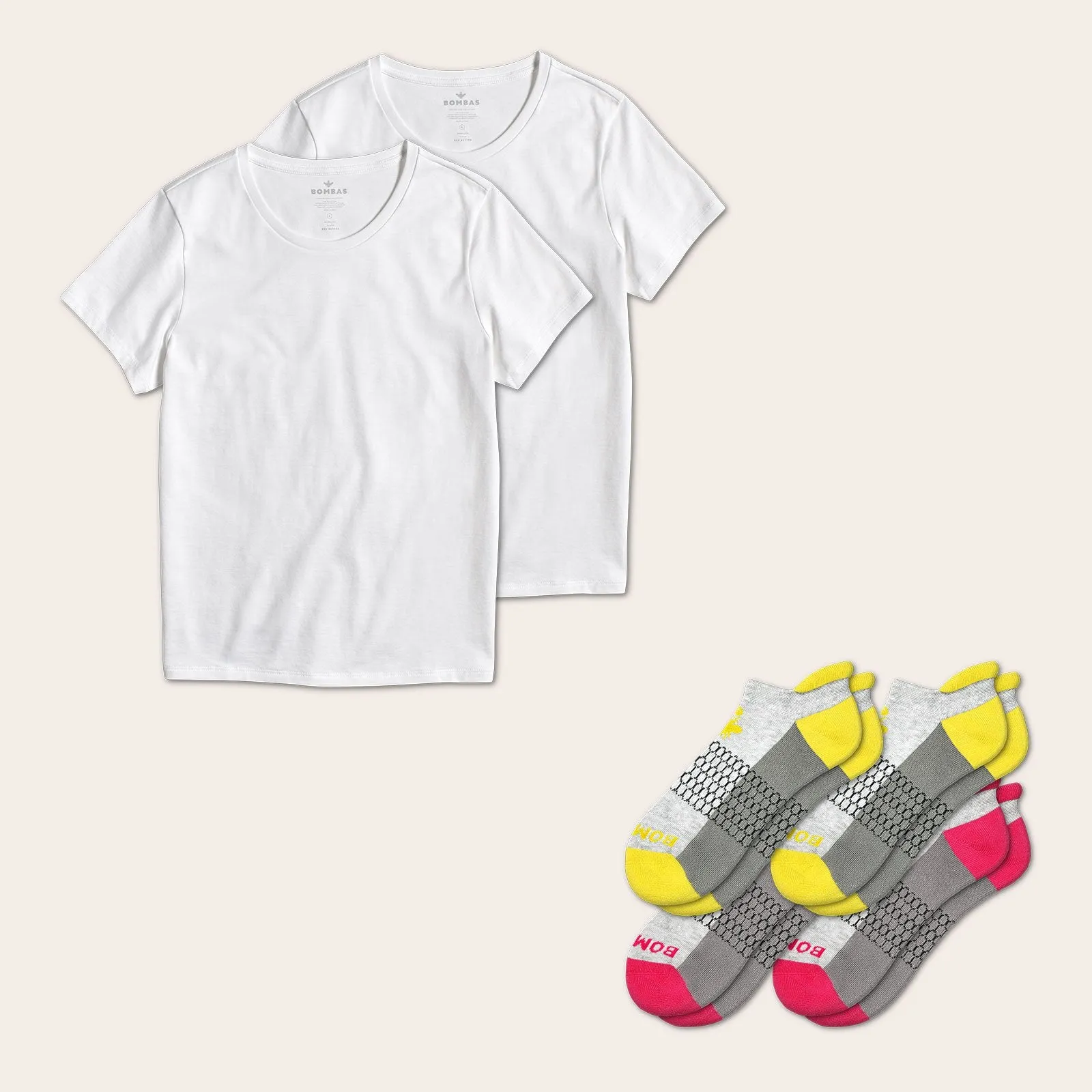 Women's Crew Neck T-Shirt & Ankle Sock 6-Pack