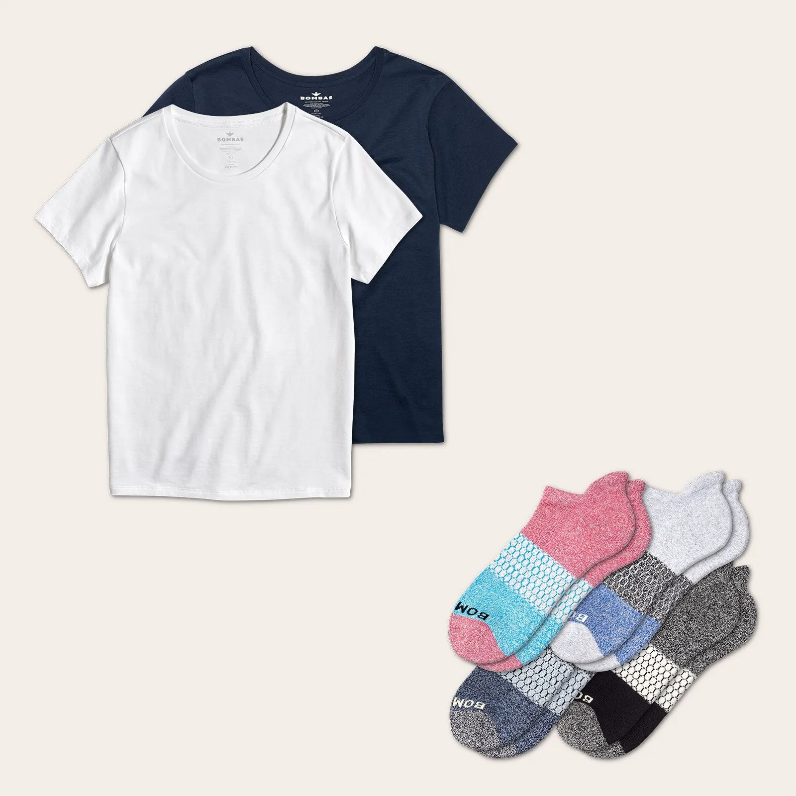 Women's Crew Neck T-Shirt & Ankle Sock 6-Pack