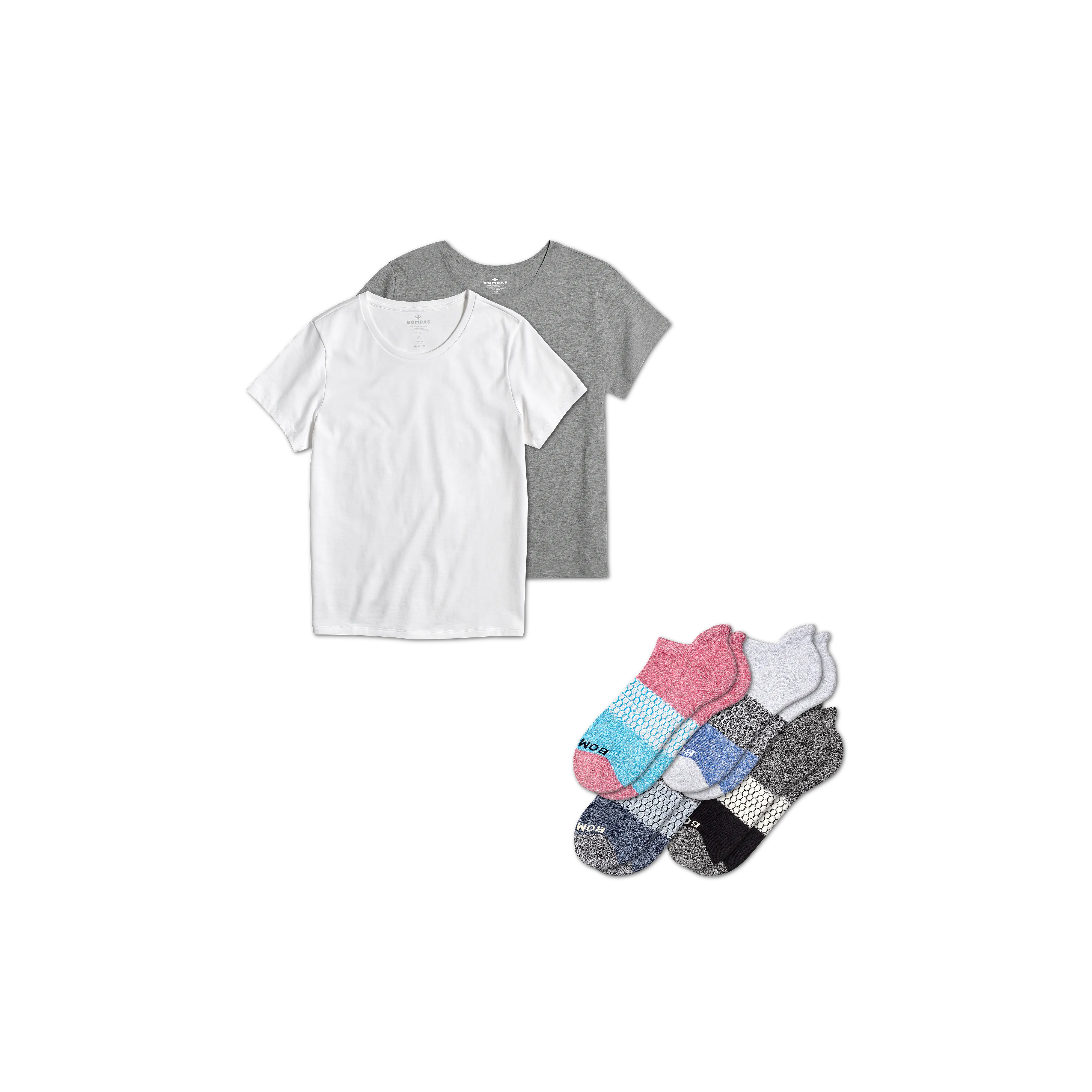 Women's Crew Neck T-Shirt & Ankle Sock 6-Pack