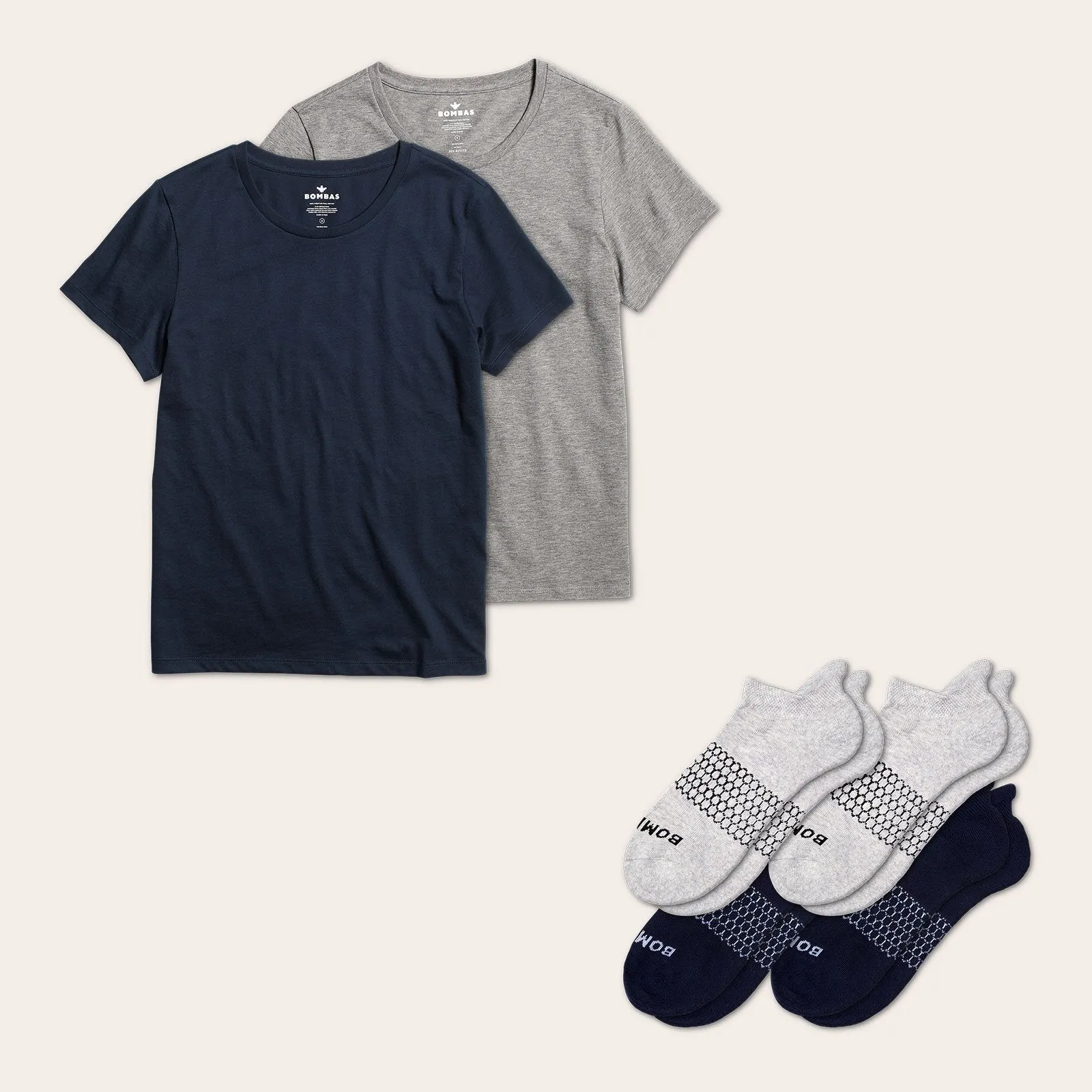 Women's Crew Neck T-Shirt & Ankle Sock 6-Pack