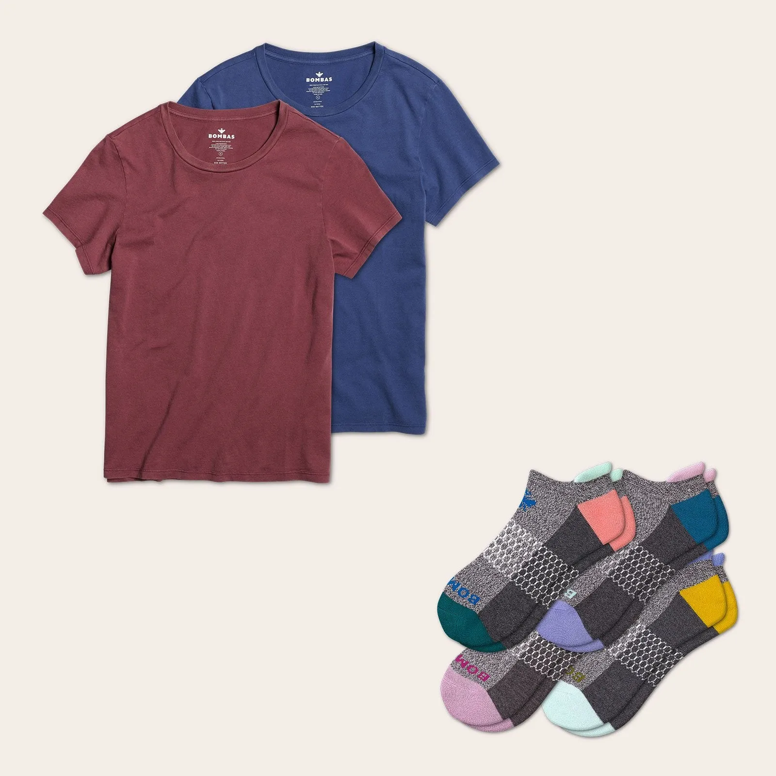 Women's Crew Neck T-Shirt & Ankle Sock 6-Pack