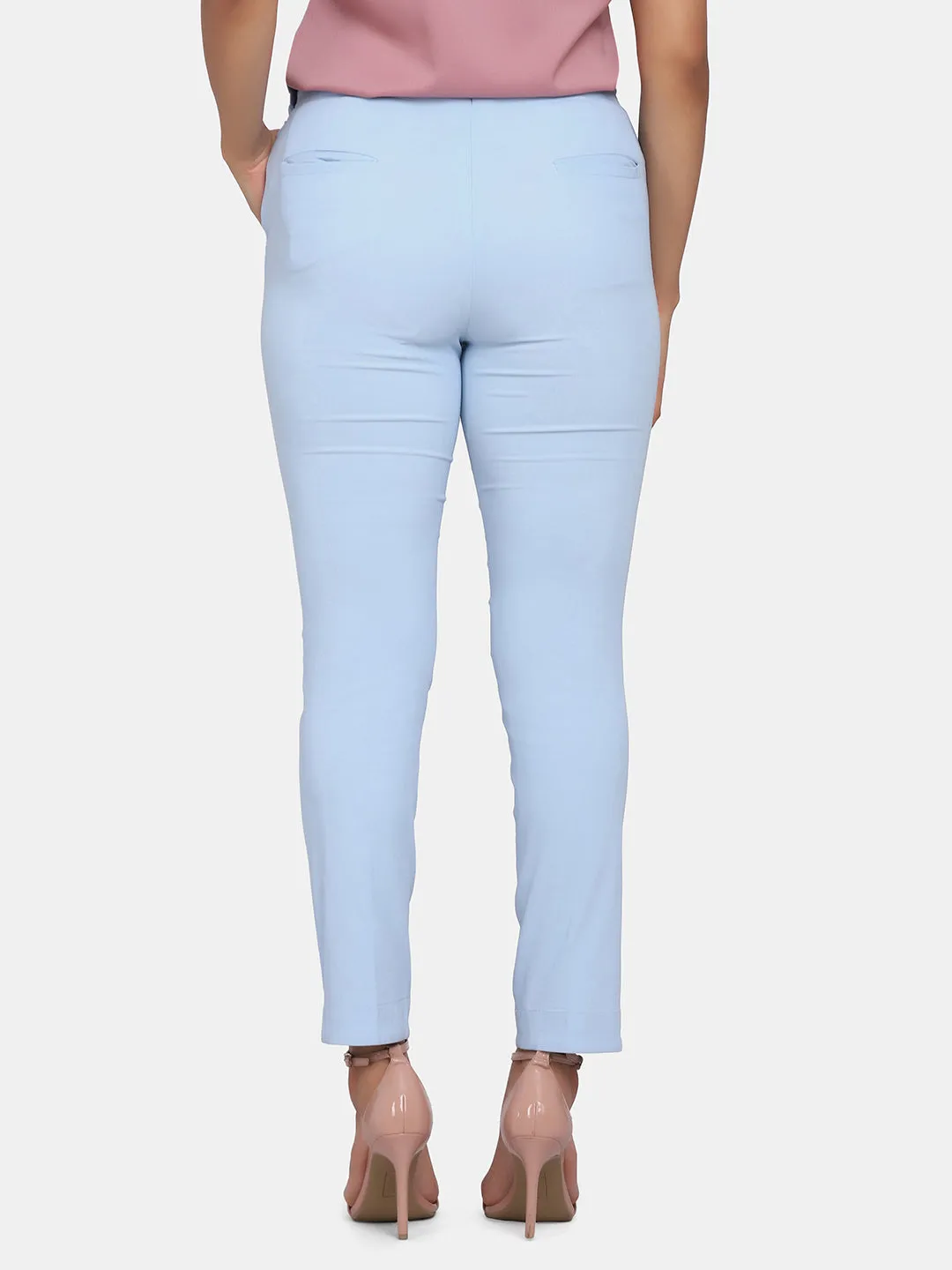 Women's Slim Fit Trousers - Sky Blue