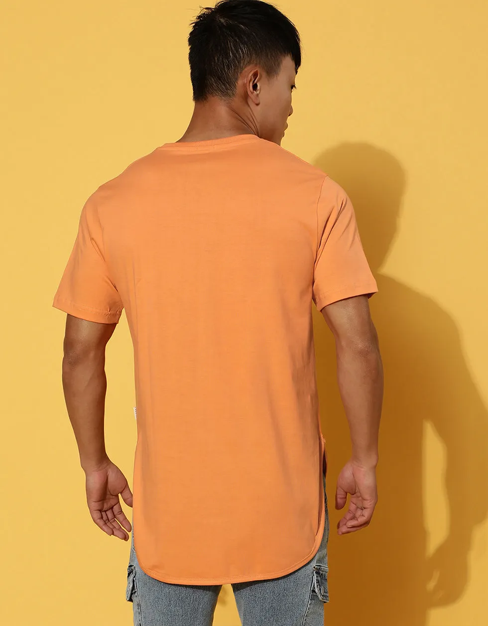 YUM Orange Regular Orange Placement Graphic Printed Tshirt